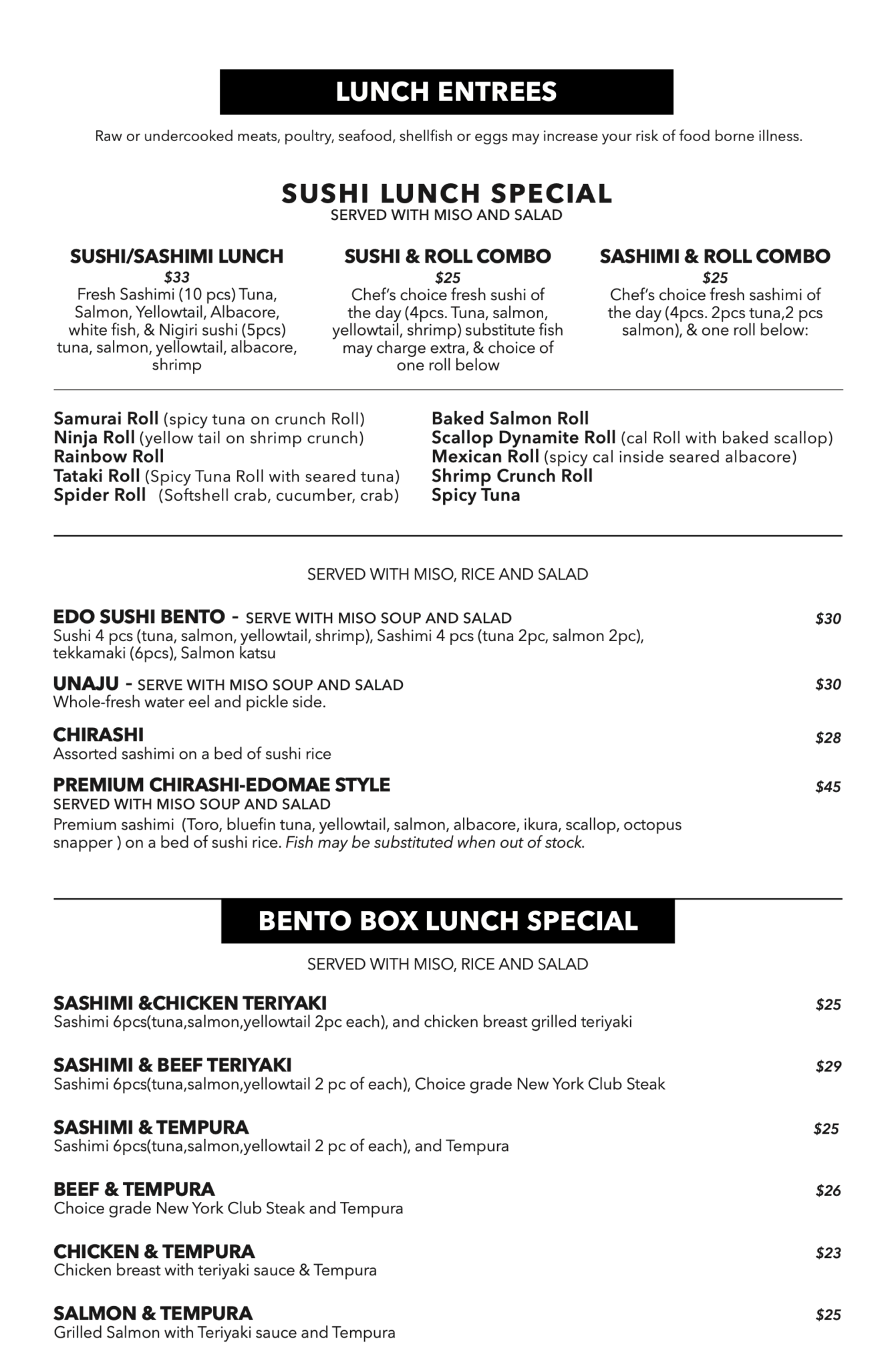 Menu › Yama Sushi on the Lake Mission Viejo ‹ Voted The Best Sushi In